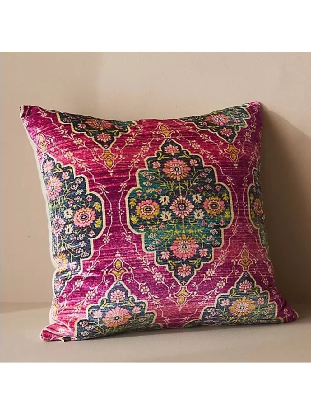 Bundle Anthropologie Vibrant Global Velvet Pillow Pink (2 pillows)